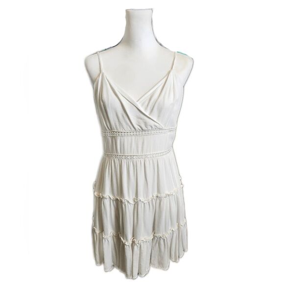 Altar'd State Drucella Ladder Trim Mini Dress, Lined, White, L - Picture 1 of 8